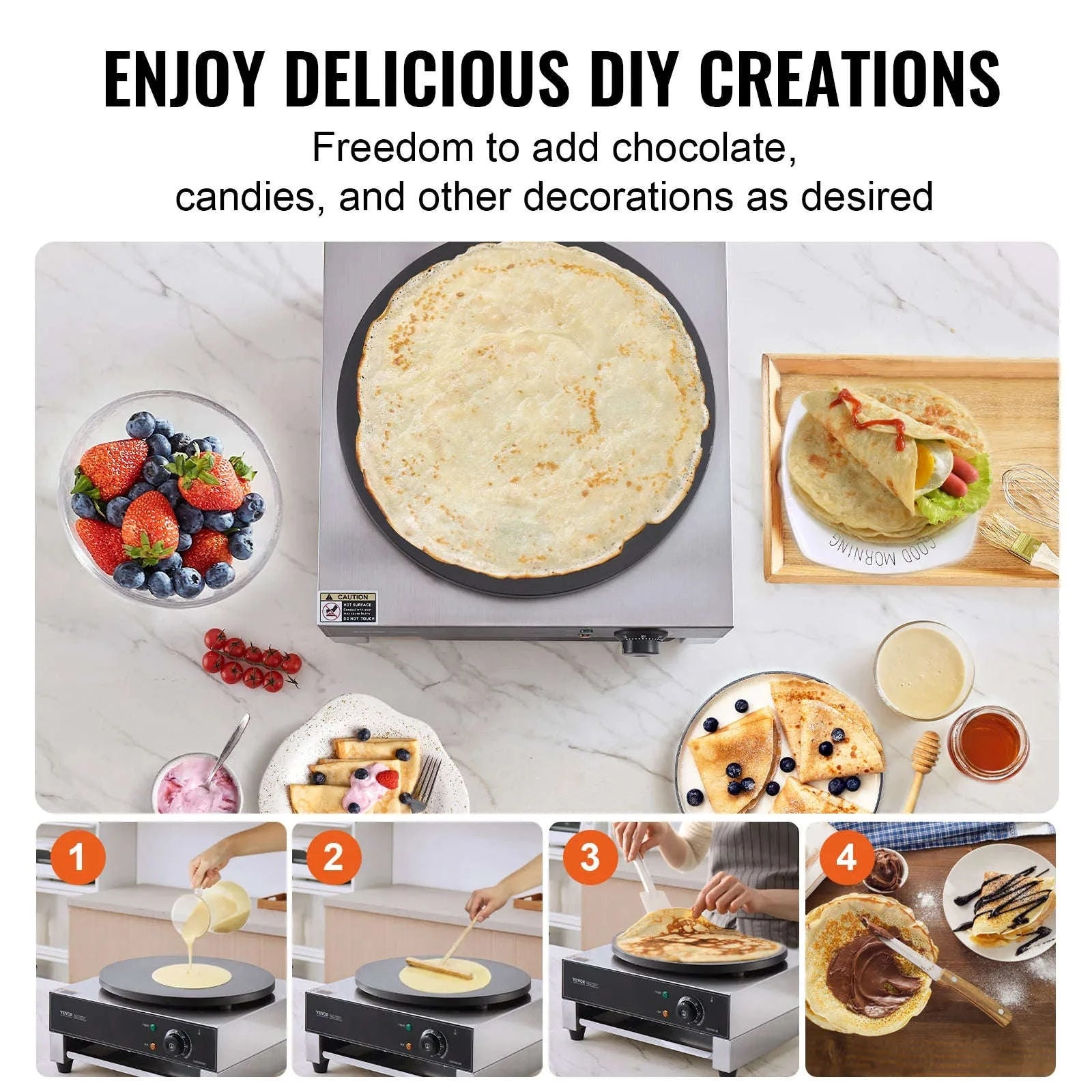 Electric Crepe Maker 16 Inch Commercial Flat Plate Griddle-17 x 18inch / Canada