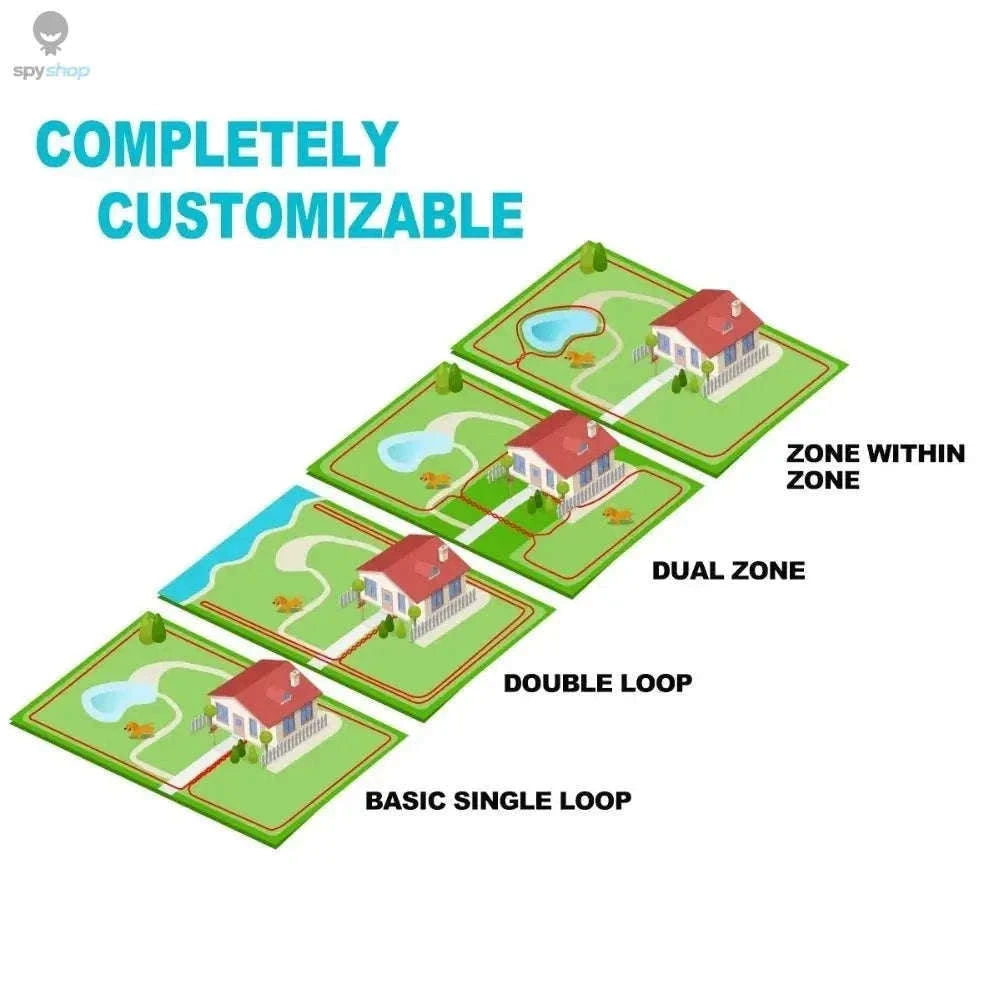 Electric Dog Fence System with Custom Boundary Collar-for 3 dogs