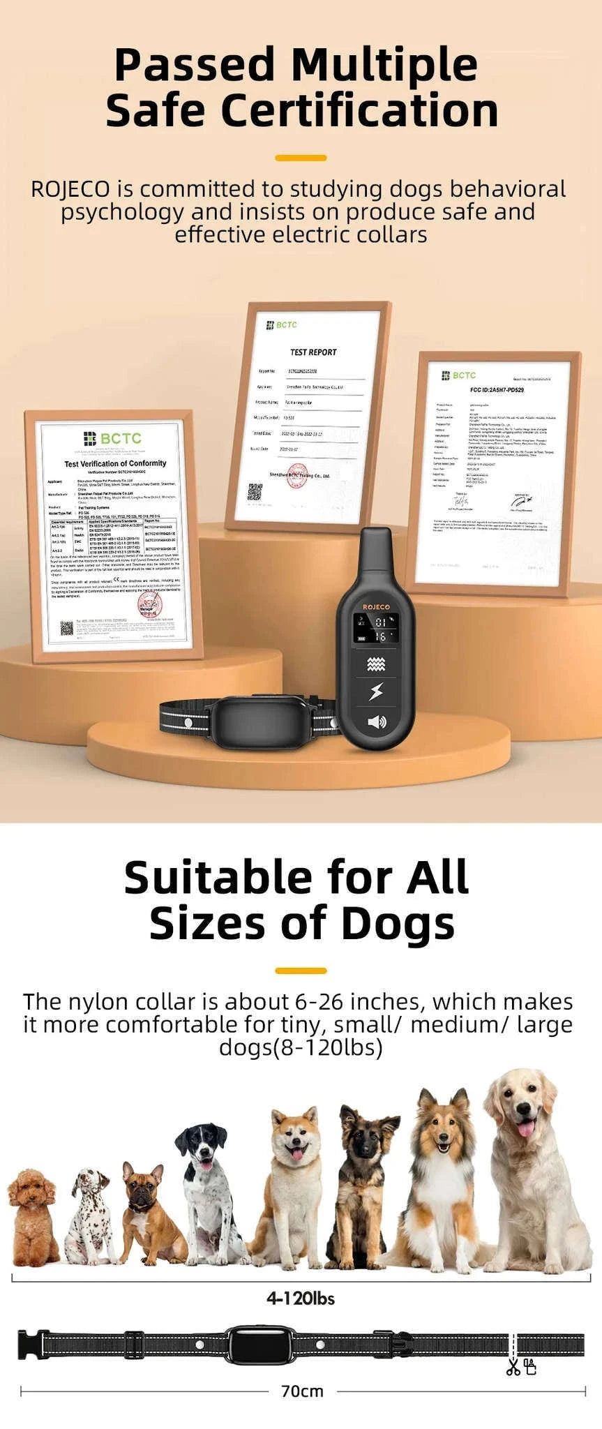 Electric Dog Training Collar with Remote Control-TC028 1 Collar