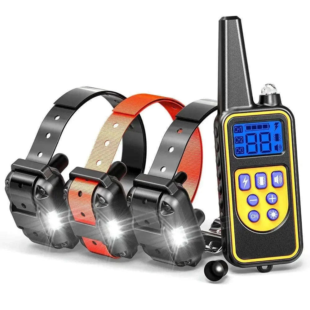 Electric Dog Training Collar with Remote for Clear Guidance-for 2 dogs / US Plug