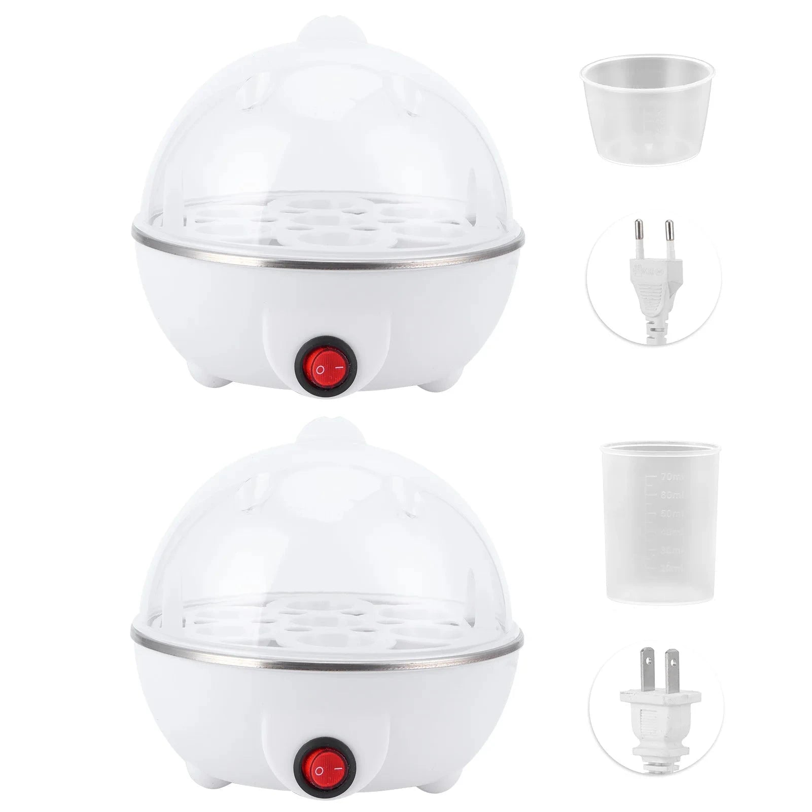 Electric Egg Boiler and Cooker-WHITE / L / US|United States