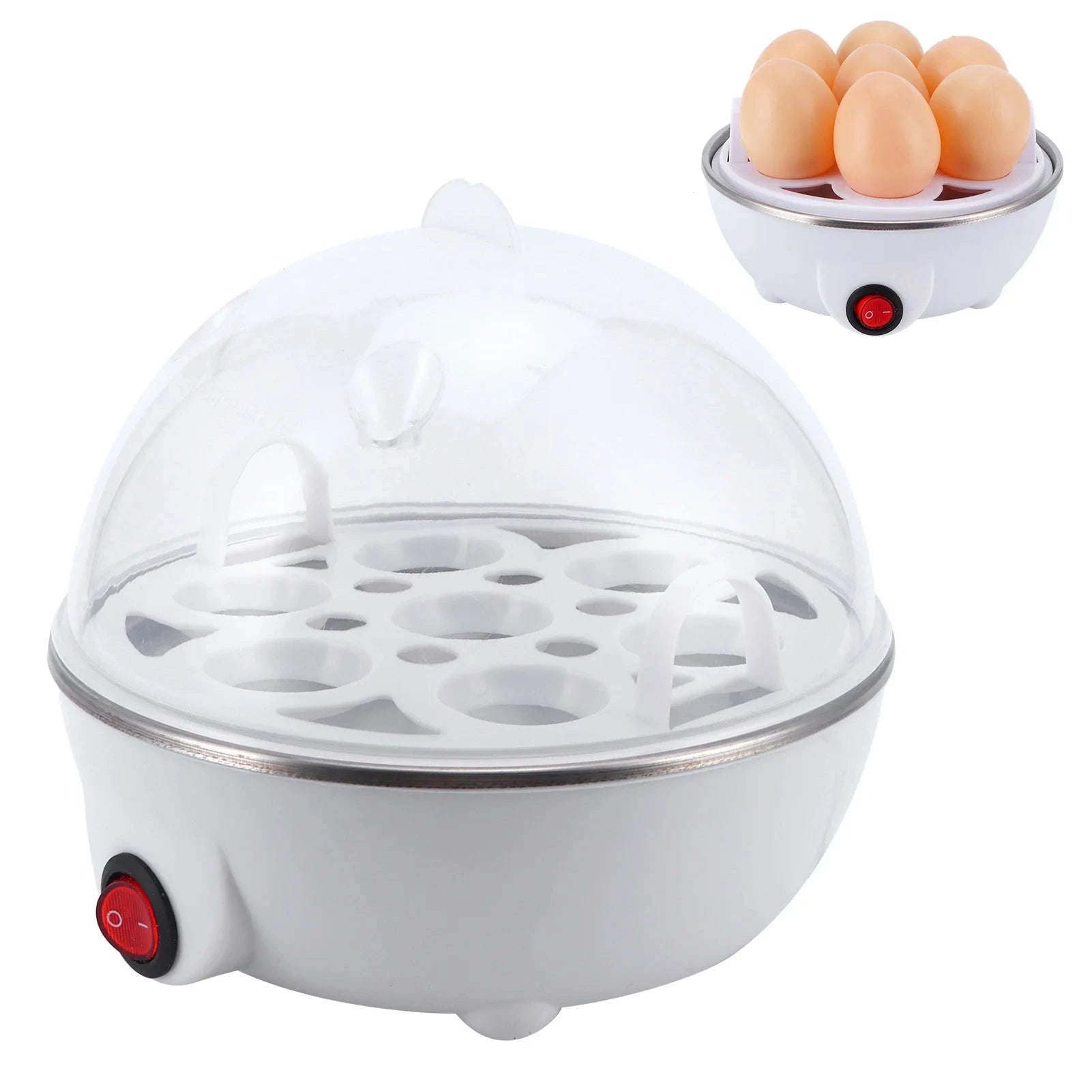 Electric Egg Boiler and Cooker-WHITE / L / US|United States