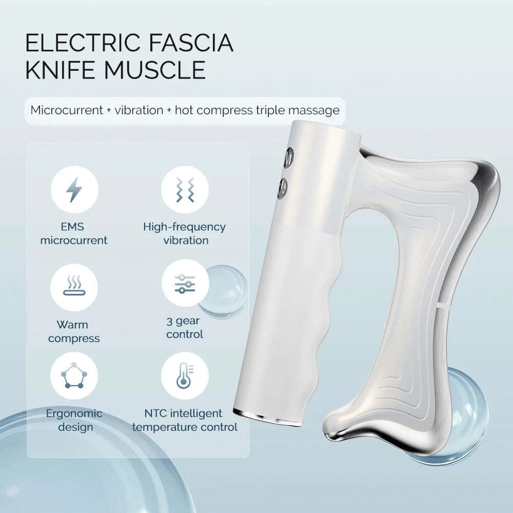 Electric Fascia Knife Vibration Body Massager-Black / United States
