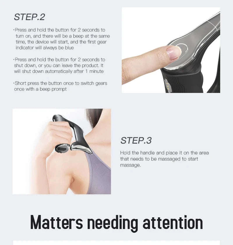 Electric Fascia Massager Hyperblade Massage Blade Tool-Black