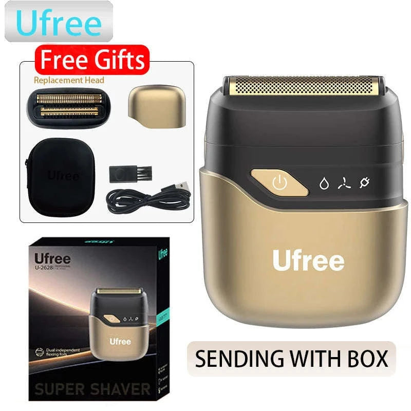 Electric Foil Shaver for Men, Wet & Dry Cordless Razor Twin Heads-Gold / United States / JP