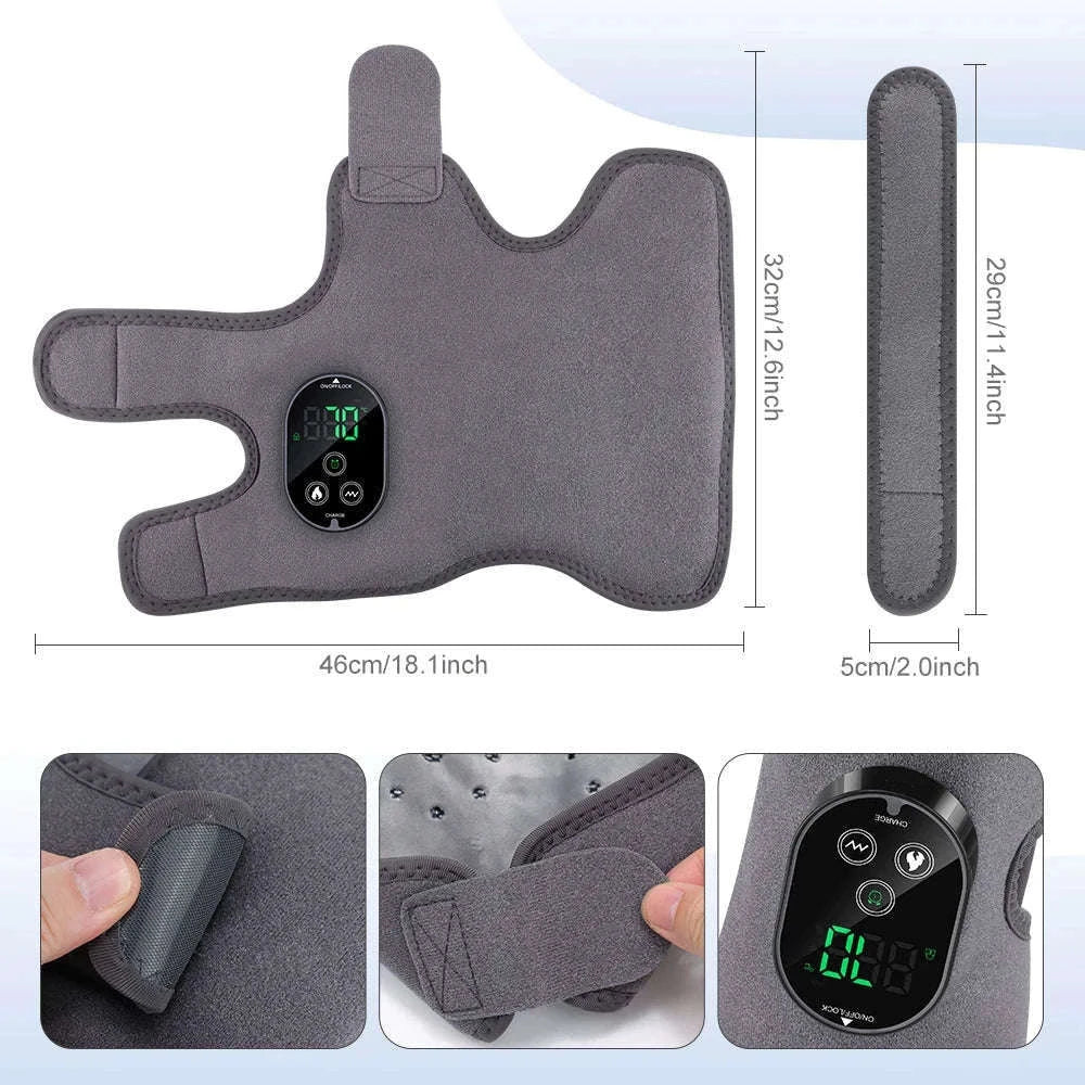 Electric Foot and Hand Massager with Heat and Vibration-Grey Wrist-5 level