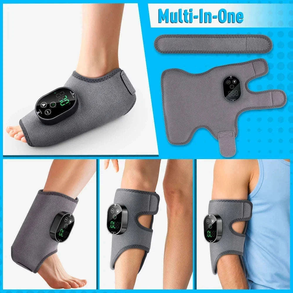Electric Foot and Hand Massager with Heat and Vibration-Grey Wrist-5 level
