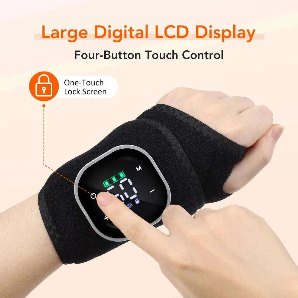Electric Foot and Hand Massager with Heat and Vibration-Grey Wrist-5 level