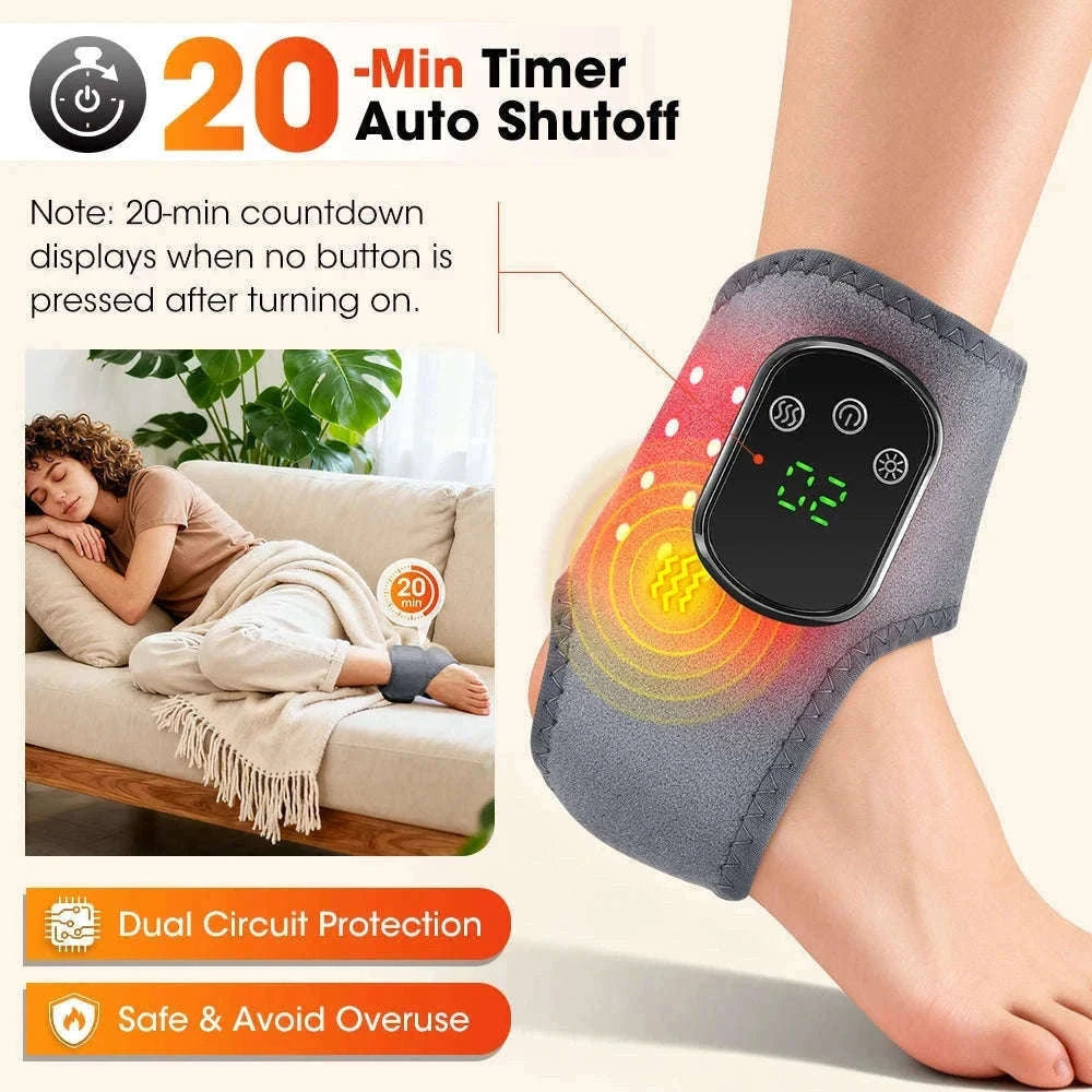 Electric Foot and Hand Massager with Heat and Vibration-Grey Wrist-5 level