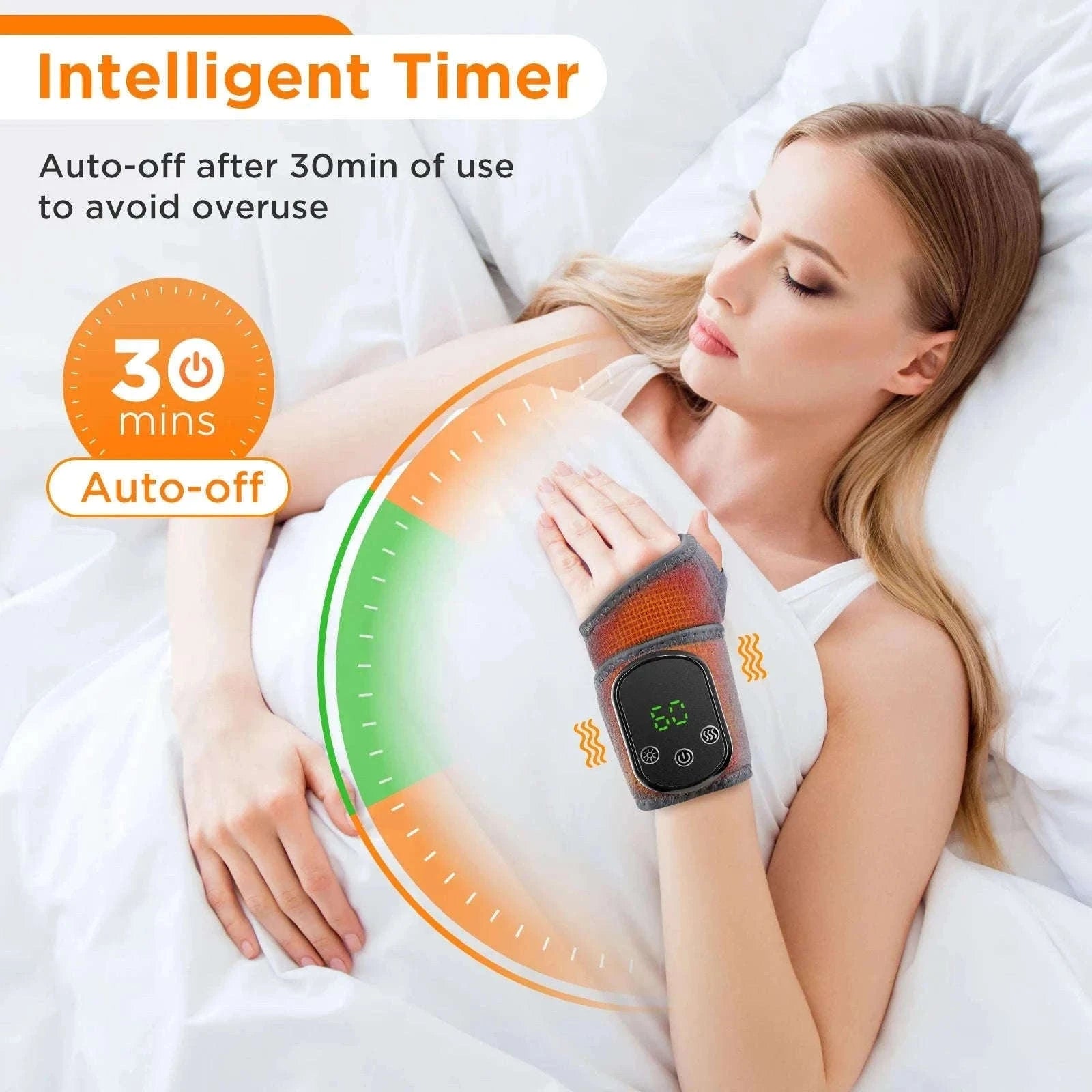Electric Foot and Hand Massager with Heat and Vibration-Grey Wrist-5 level