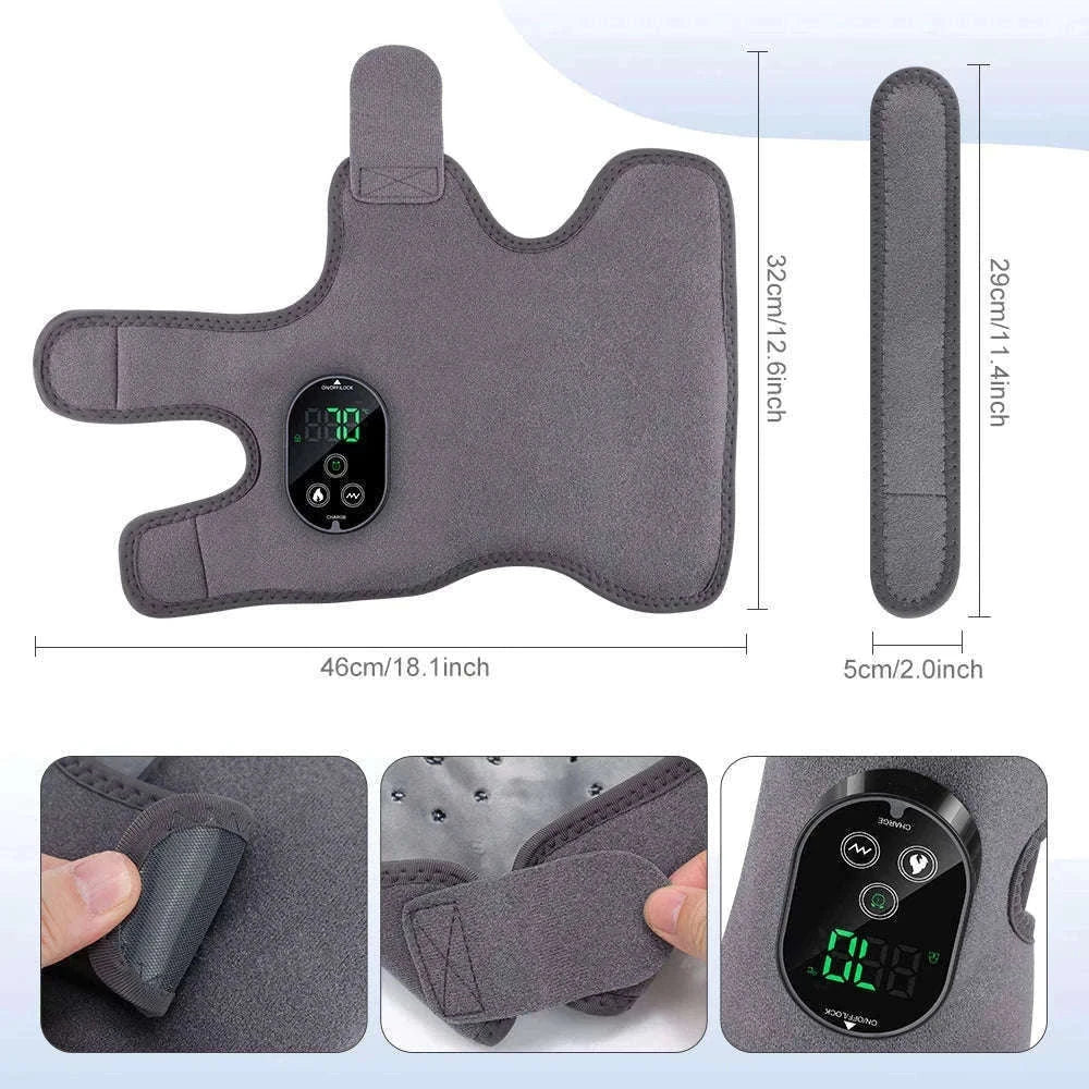 Electric Foot and Hand Massager with Heat and Vibration-Grey Wrist-5 level