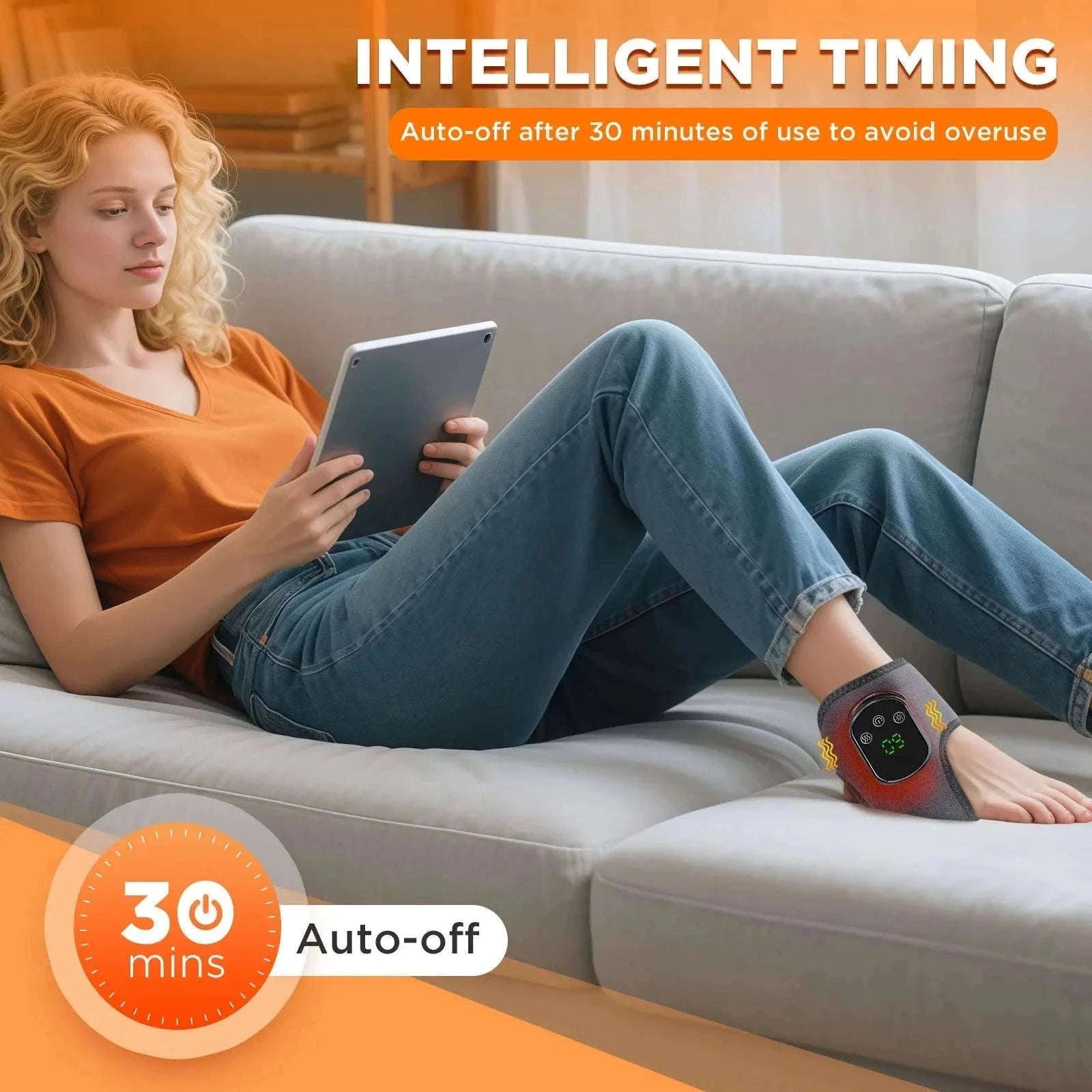 Electric Foot and Hand Massager with Heat and Vibration-Grey Wrist-5 level