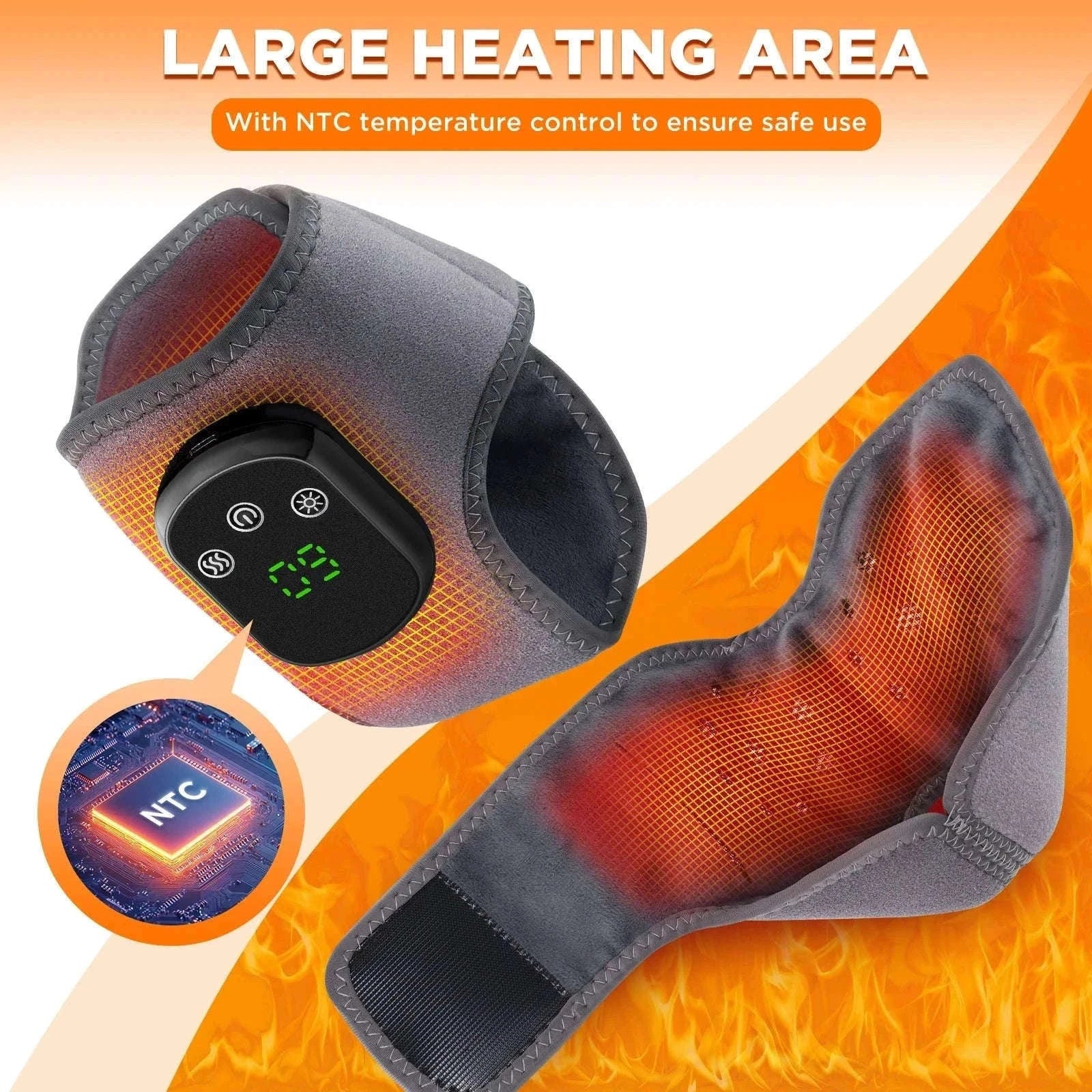 Electric Foot and Hand Massager with Heat and Vibration-Grey Wrist-5 level
