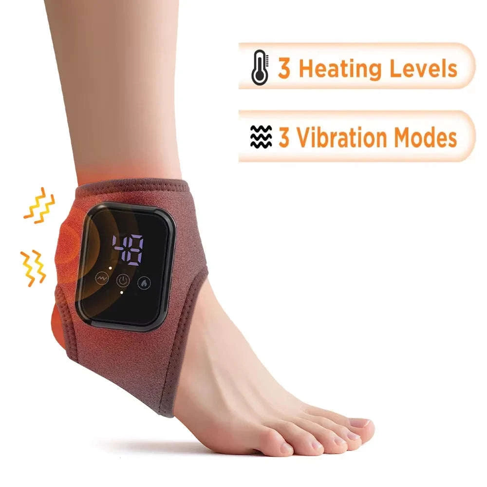Electric Foot and Hand Massager with Heating and Vibration Support-Grey Wrist-5 level