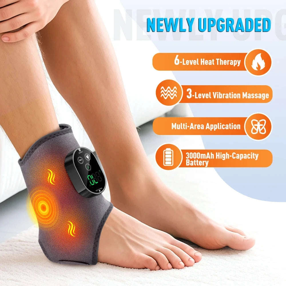 Electric Foot and Hand Massager with Heating and Vibration Support-Grey Wrist-5 level