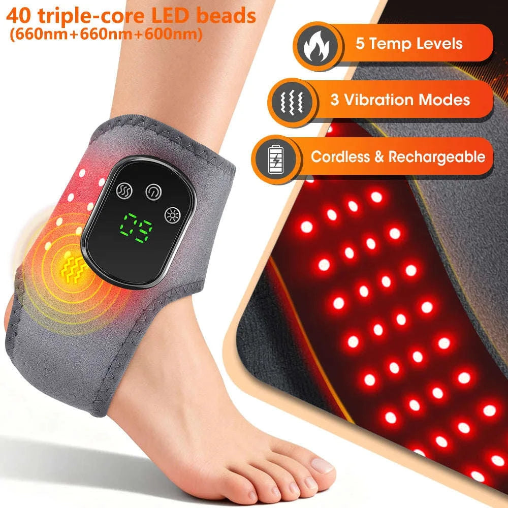 Electric Foot and Hand Massager with Heating and Vibration Support-Grey Wrist-5 level