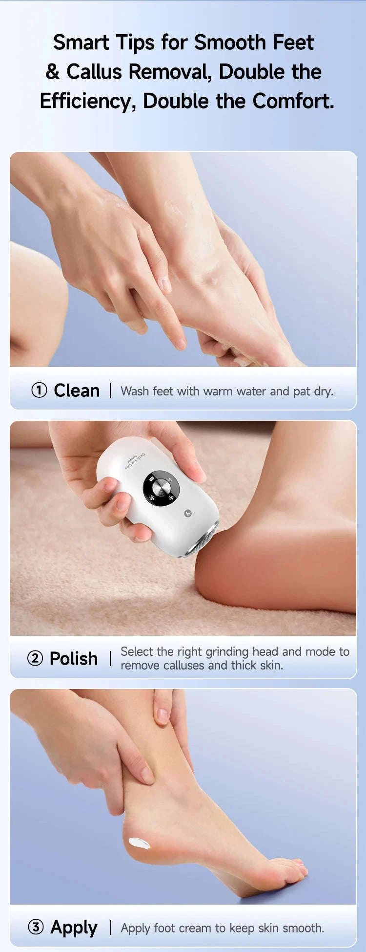 Electric Foot Callus Remover Kit Rechargeable Waterproof Pedicure Tool-black