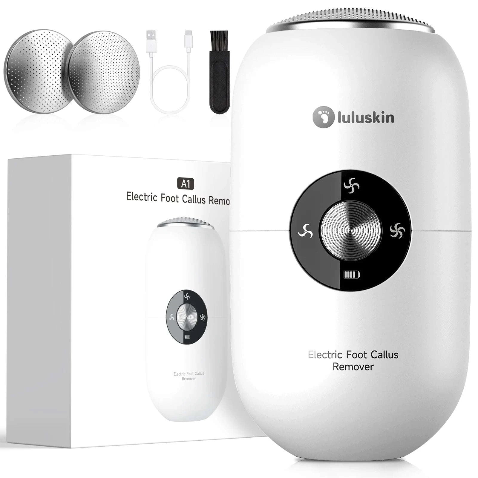 Electric Foot Callus Remover Kit Rechargeable Waterproof Pedicure Tool-black