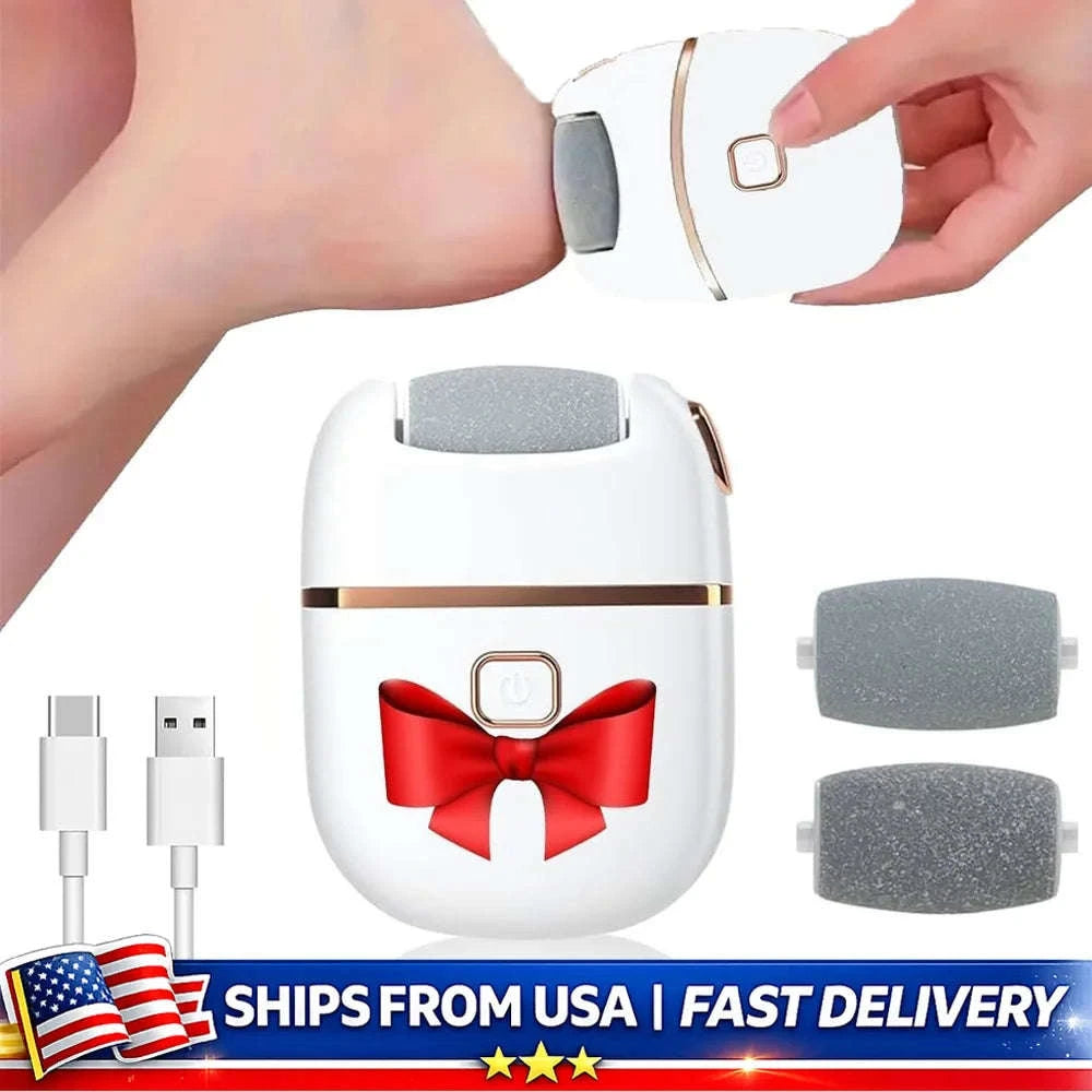 Electric Foot Callus Remover with 3 Roller Heads & 2 Speeds-Upgraded  (3 Heads) / United States