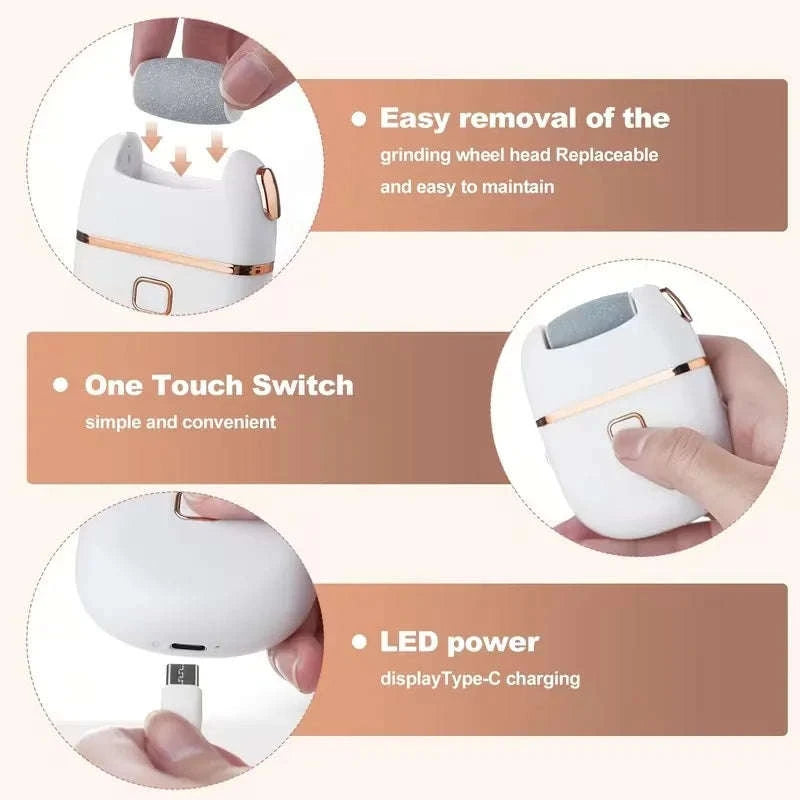 Electric Foot Callus Remover with 3 Roller Heads & 2 Speeds-Upgraded  (3 Heads) / United States