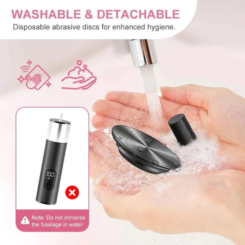 Electric Foot Grinder 2-in-1 Callus Remover & Nail Polisher-Black