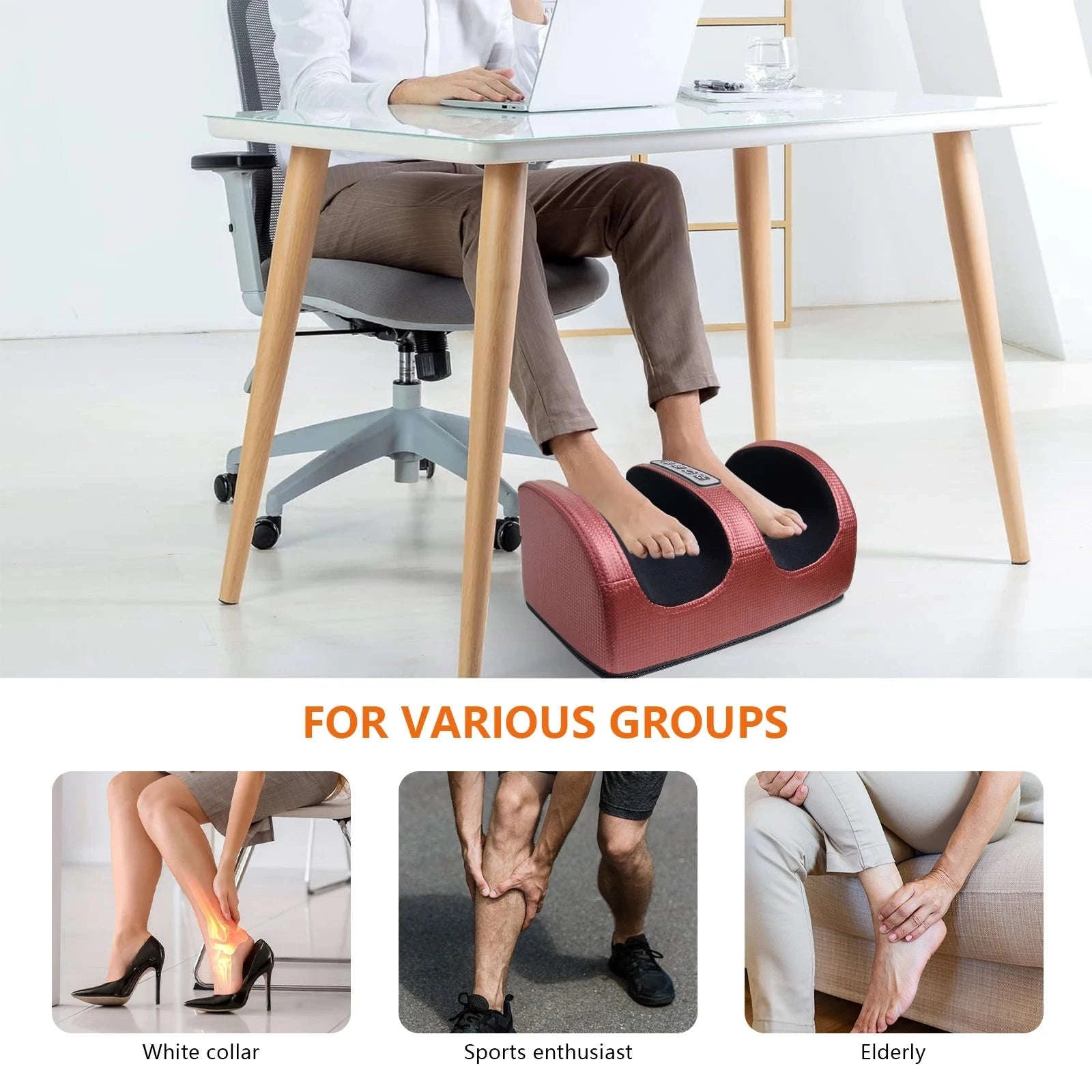 Electric Foot Massage Machine with Heat and Deep Kneading-black / United States / 110 V|US Plug