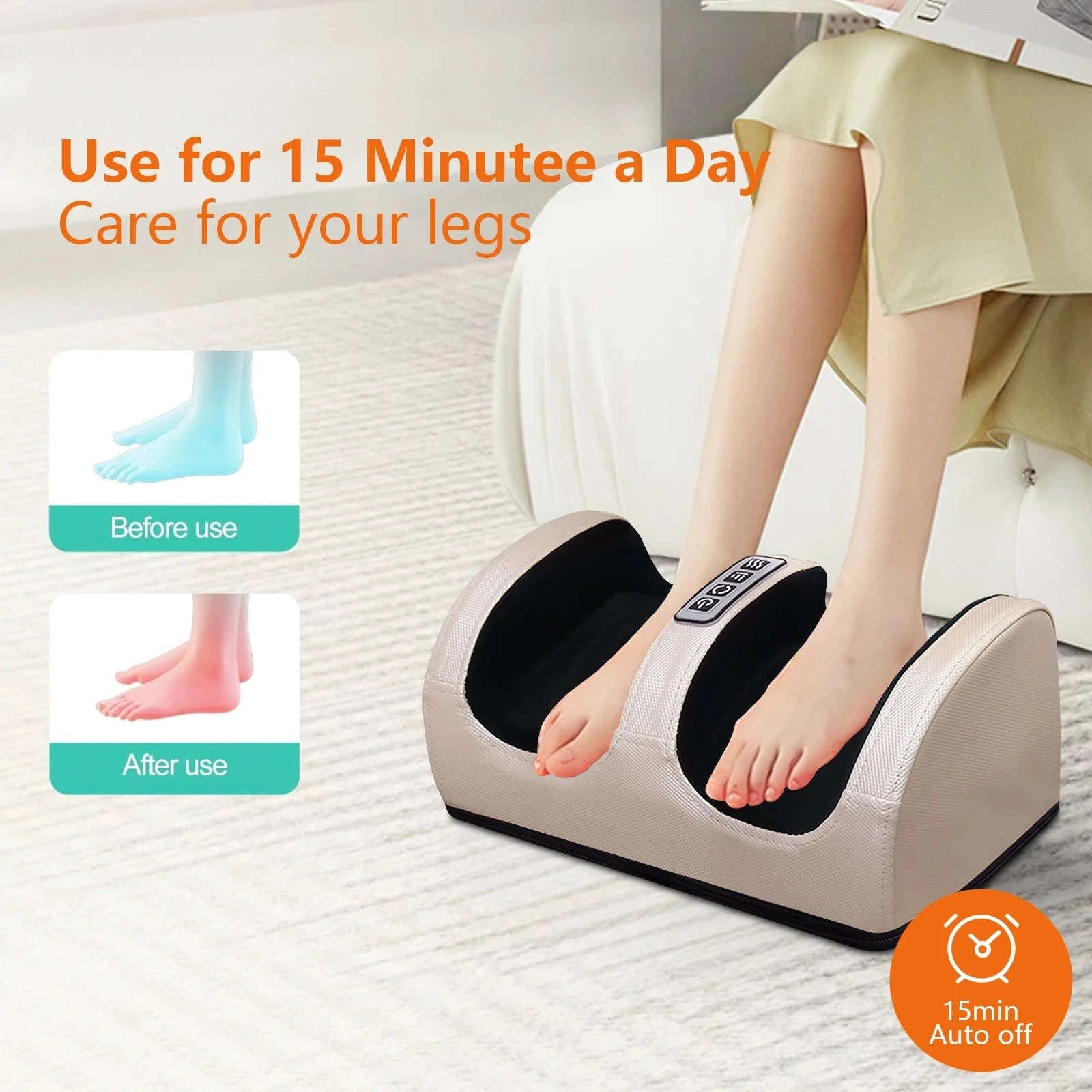 Electric Foot Massage Machine with Heat and Deep Kneading-black / United States / 110 V|US Plug