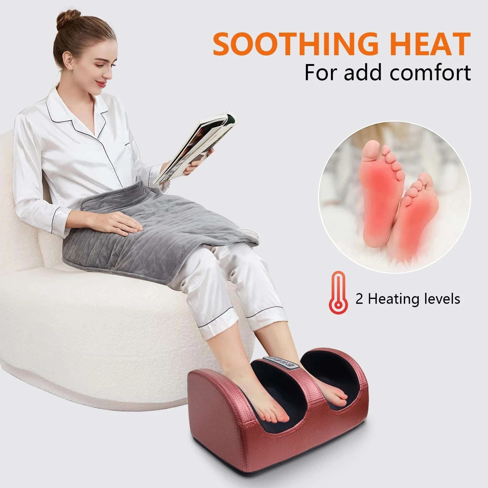 Electric Foot Massage Machine with Heat and Deep Kneading-black / United States / 110 V|US Plug