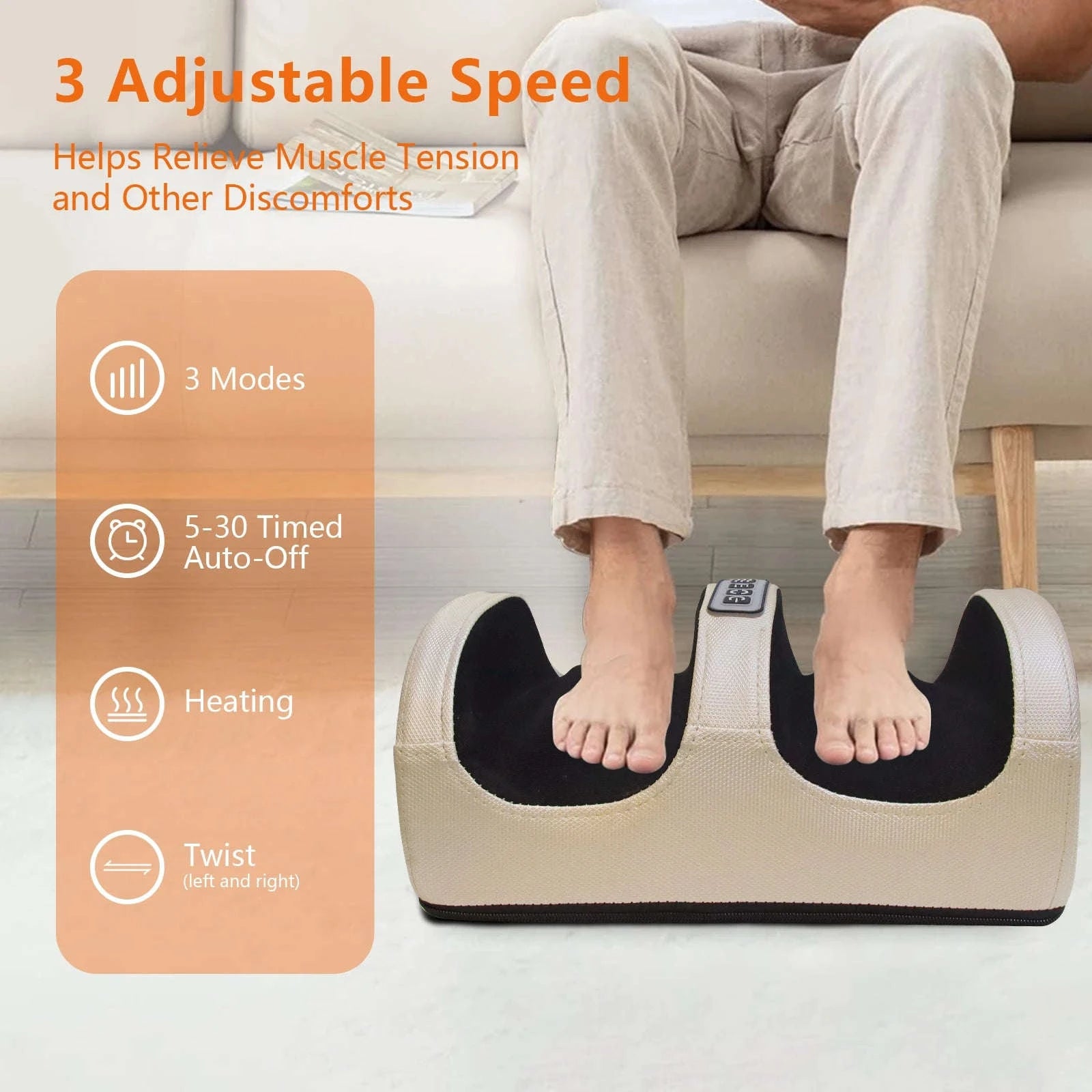 Electric Foot Massage Machine with Heat and Deep Kneading-black / United States / 110 V|US Plug