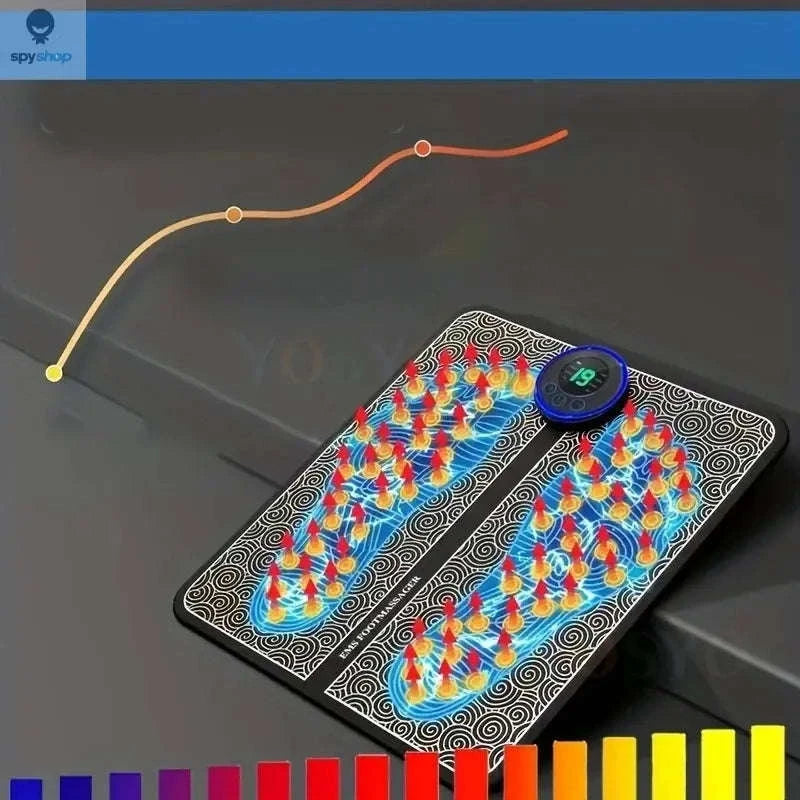 Electric Foot Massager Pad Muscle Massage Relaxation Trainer For Massage Fitness Outdoor Sport Home Family Relax-Black