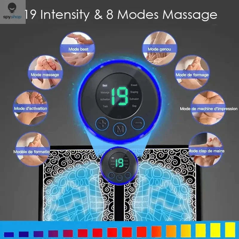 Electric Foot Massager Pad Muscle Massage Relaxation Trainer For Massage Fitness Outdoor Sport Home Family Relax-Black