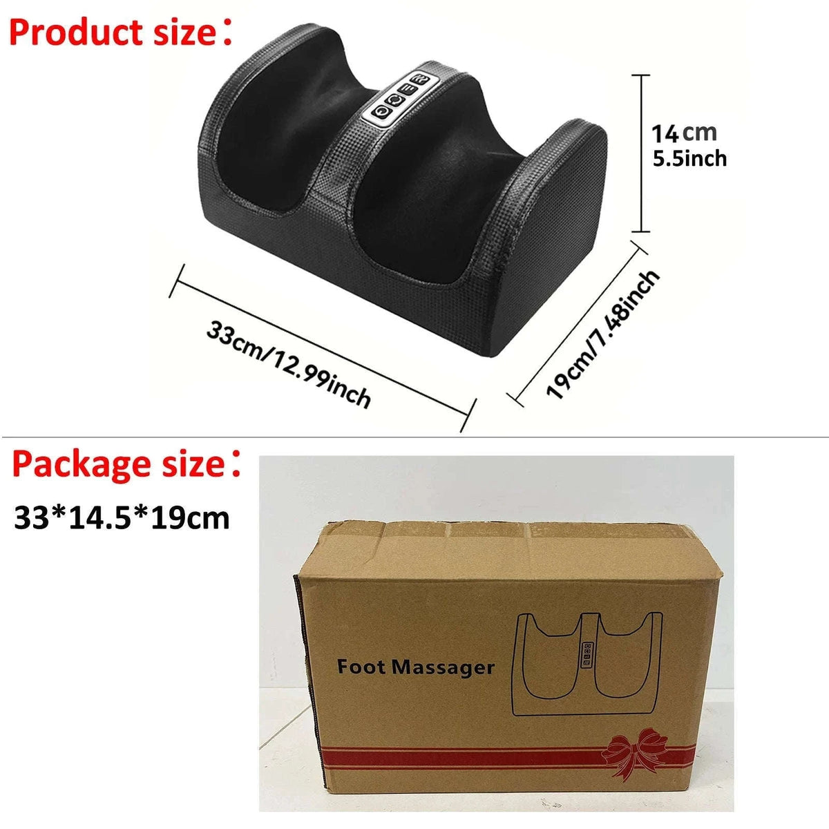 Electric Foot Massager Shiatsu Deep Kneading with Heat-Balck / US Plug