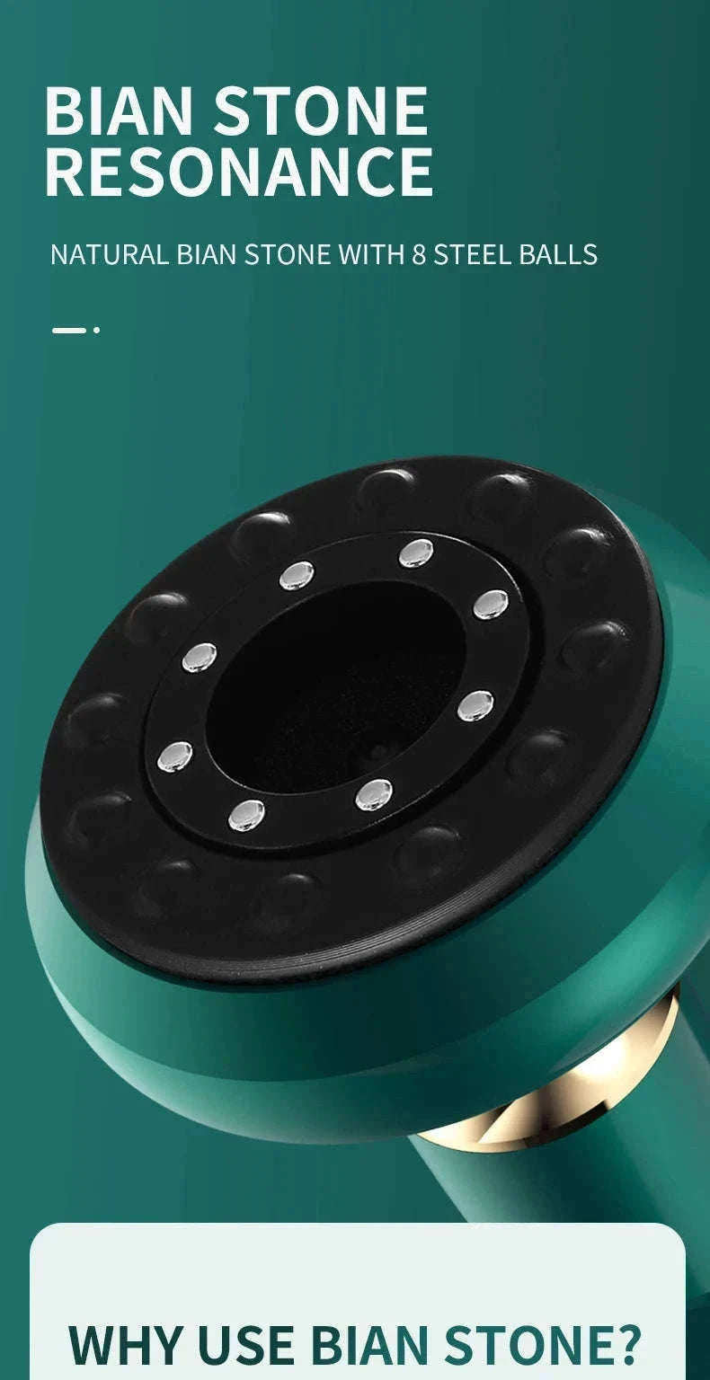 Electric GuaSha Vacuum Massager with Infrared Heat-A12-12  Green