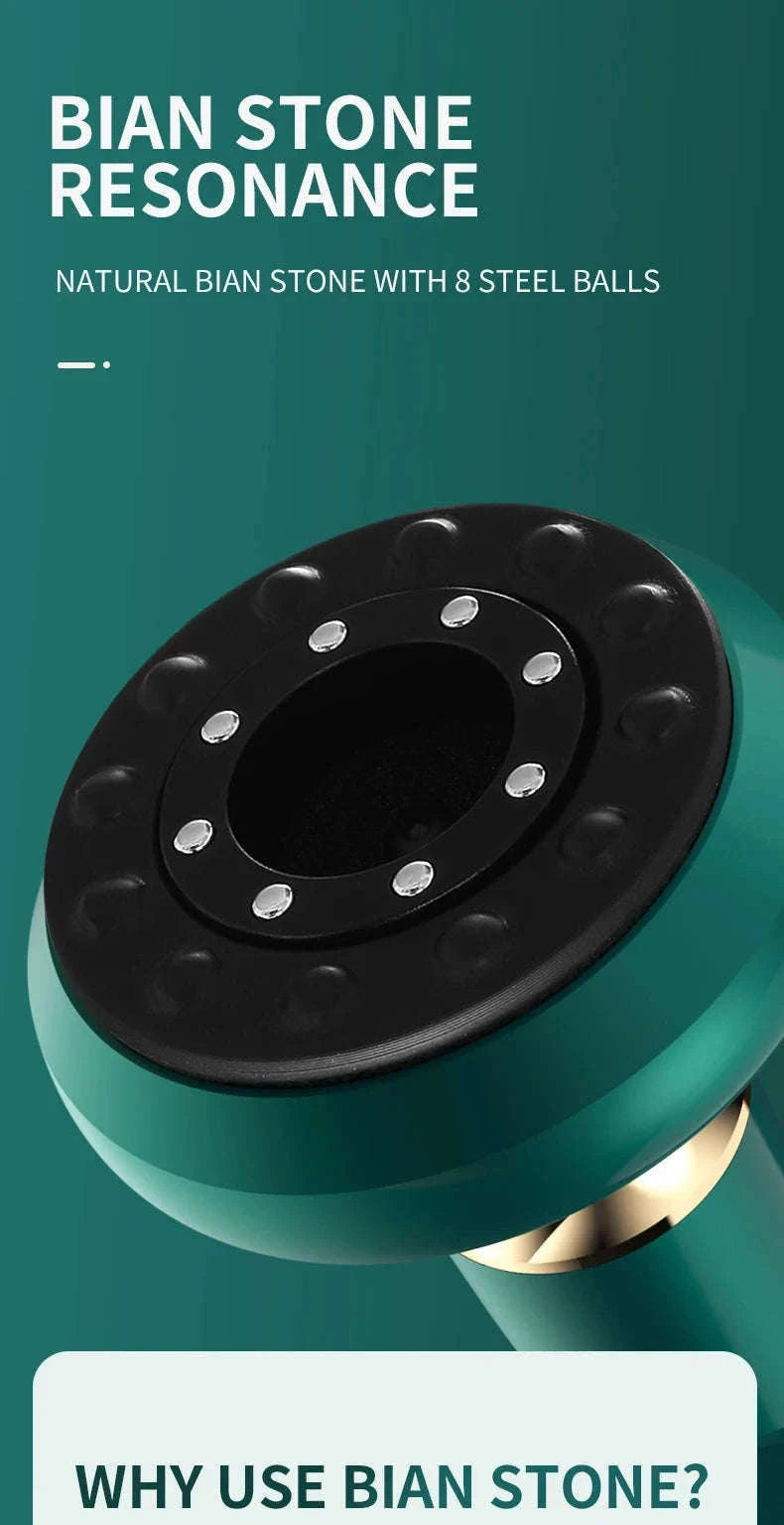 Electric GuaSha Vacuum Massager with Infrared Heat-A12-12  Green