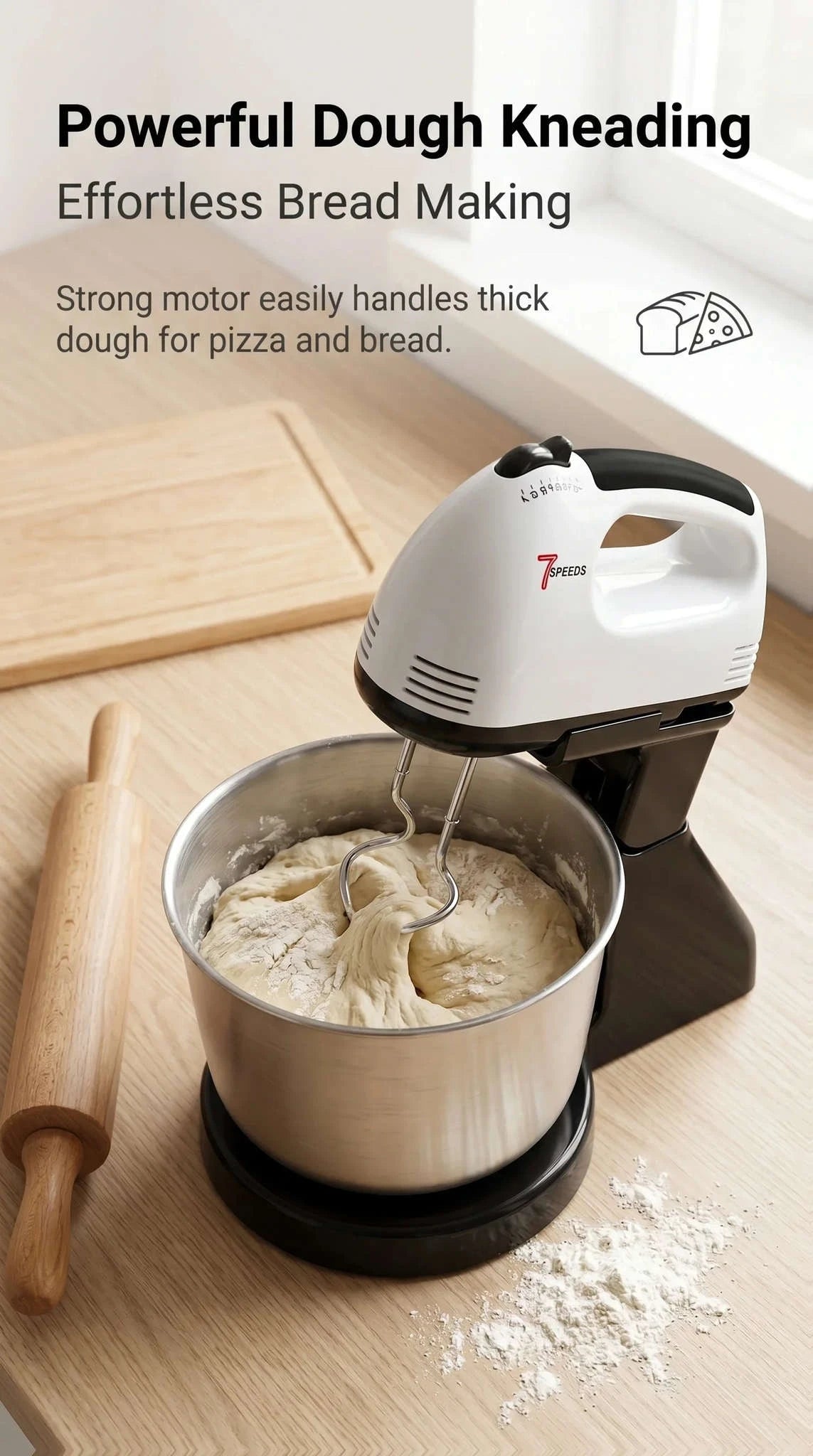 Electric Handheld Egg Beater Mixer-Two stirring sticks / United States / 100V-127V US Plug