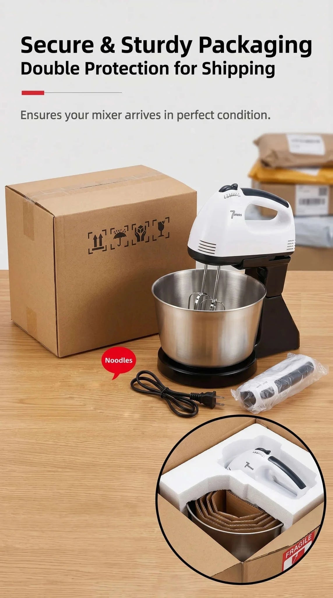 Electric Handheld Egg Beater Mixer-Two stirring sticks / United States / 100V-127V US Plug