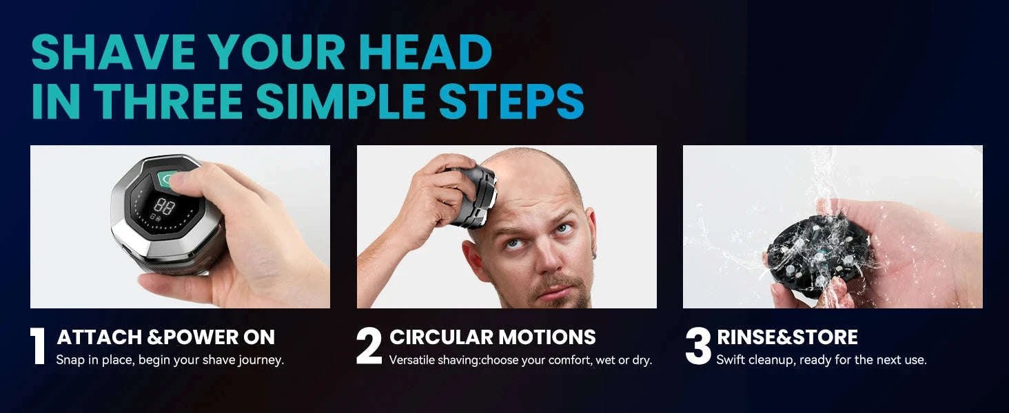 Electric Head Shaver for Smooth, Fast Bald Shaving-Head shaver / spain