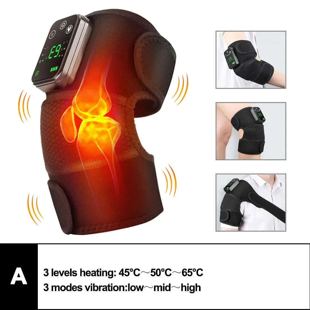 Electric Heated Knee Massager with Vibration and Warmth-TypeC -only knee / 2PCS-1 pair / CN