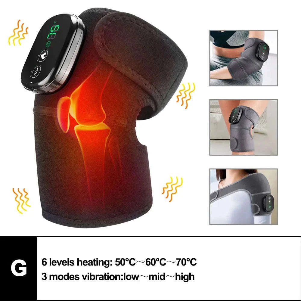 Electric Heated Knee Massager with Vibration and Warmth-TypeC -only knee / 2PCS-1 pair / CN