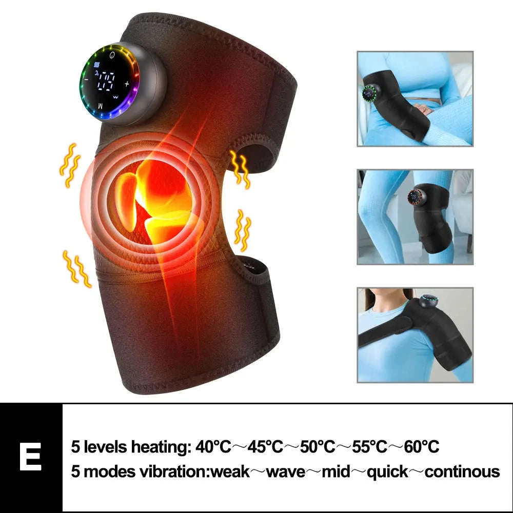 Electric Heated Vibration Knee Massage Pad-TypeC -only knee / 2PCS-1 pair / CN