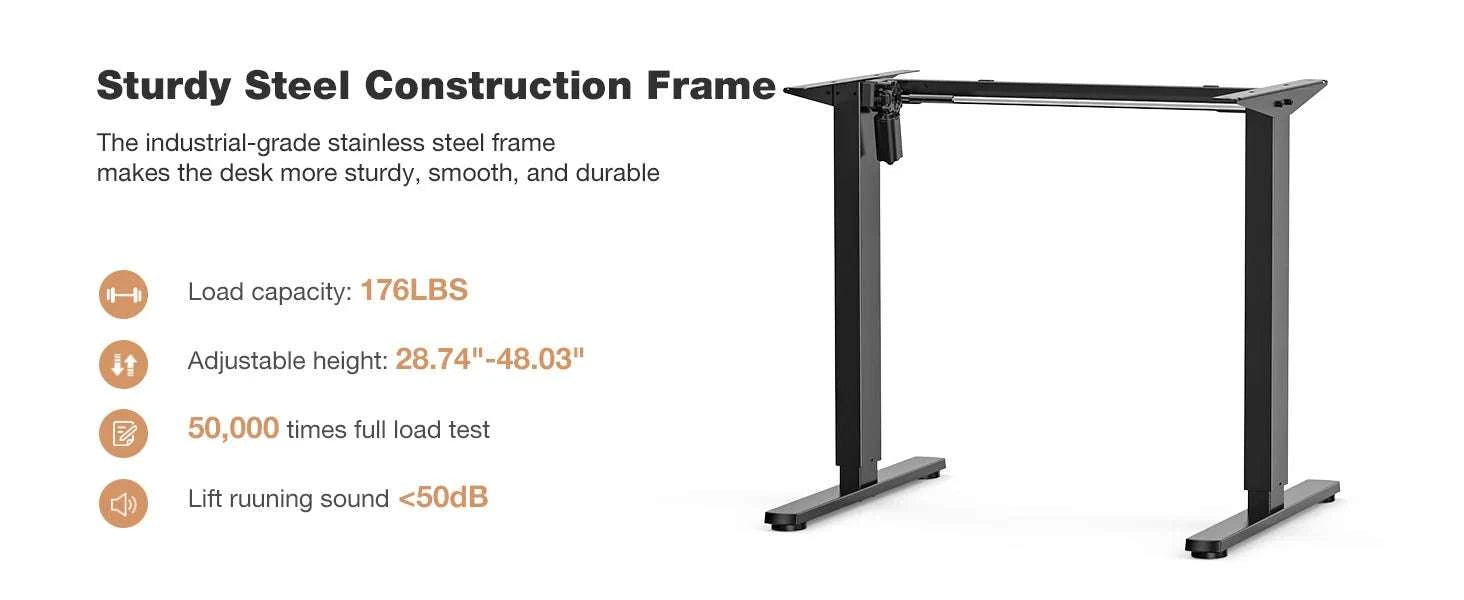 Electric Height Adjustable Standing Desk 63x24 Sit Stand Workstation-OAK / United States