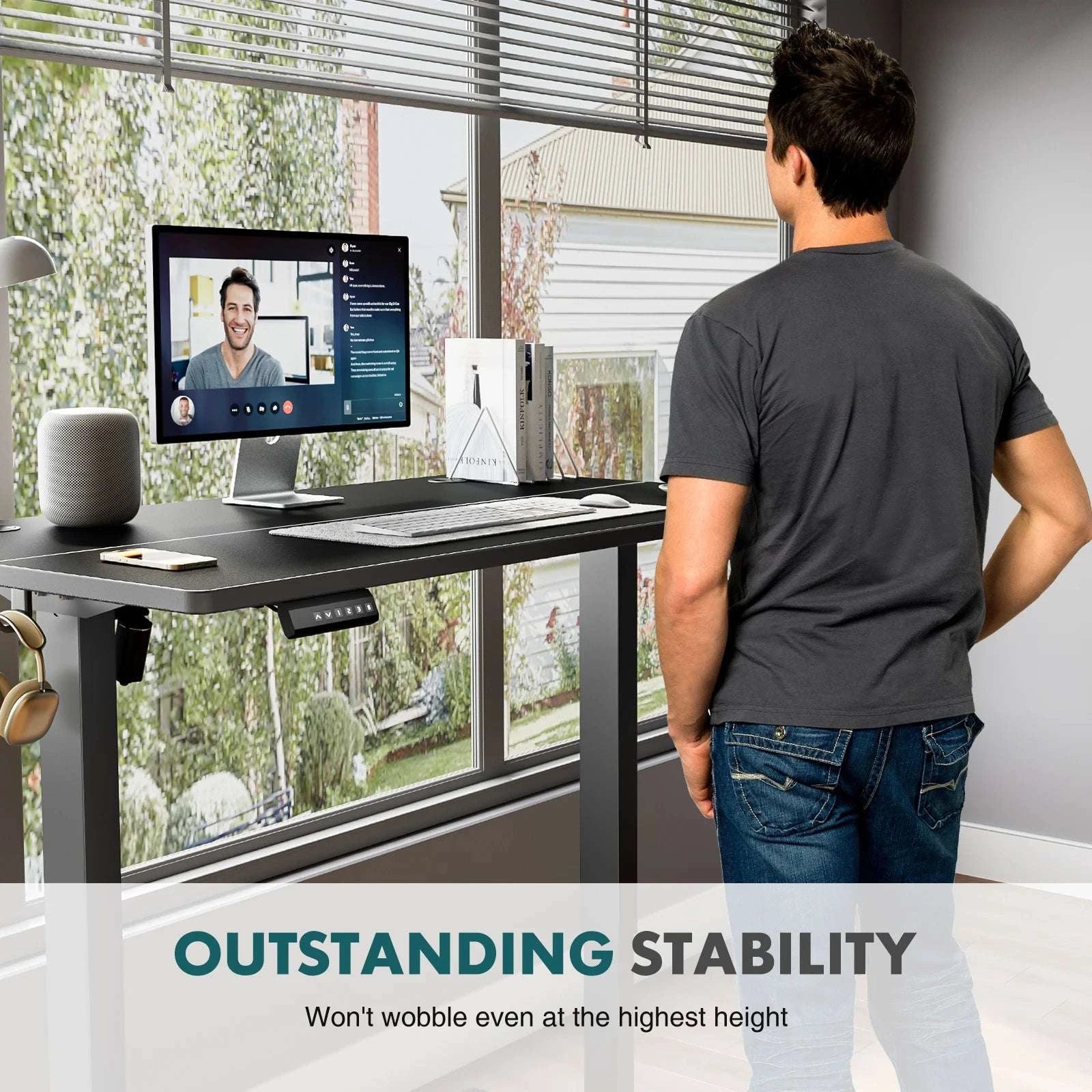 Electric Height Adjustable Standing Desk with Memory Settings-48IN OAK / United States