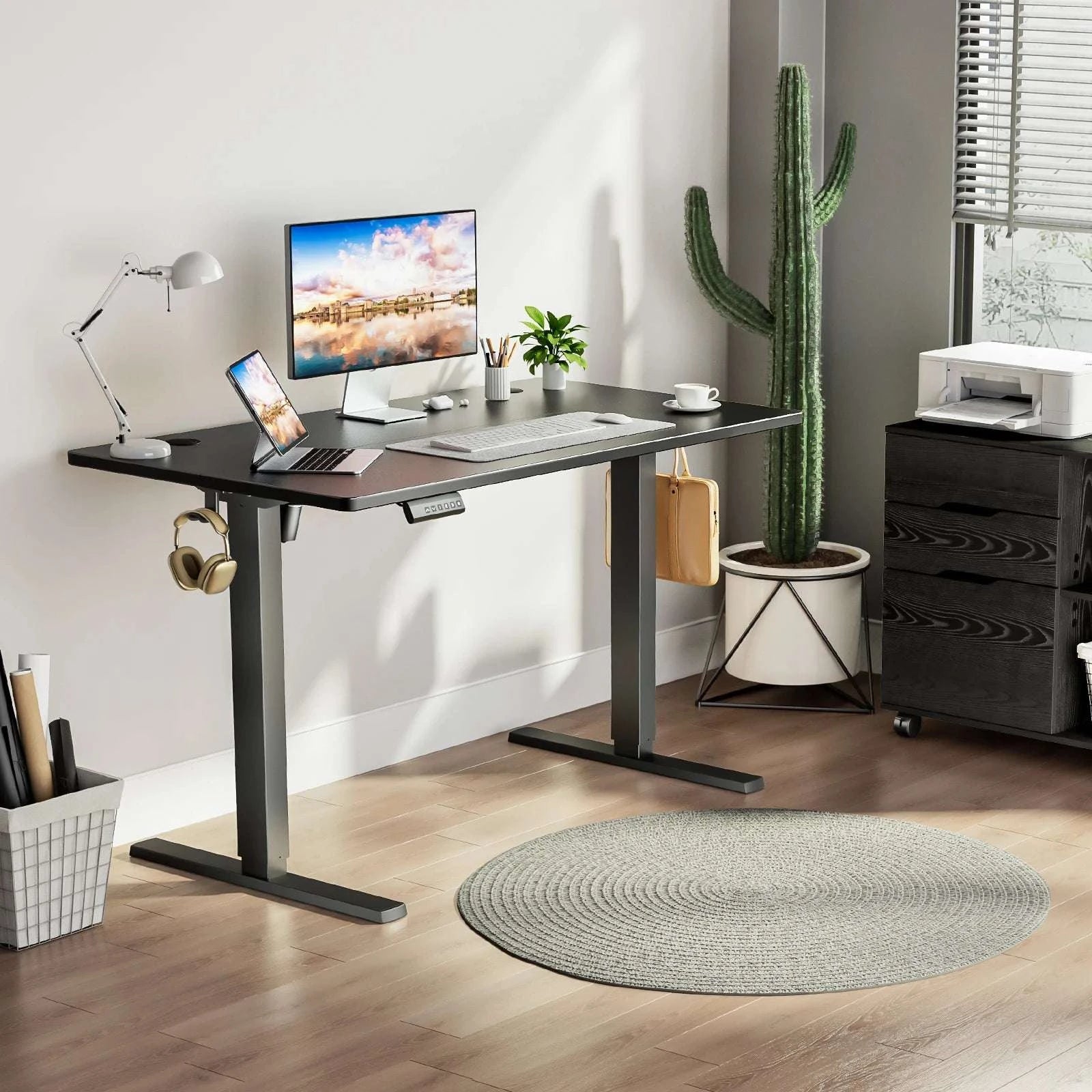 Electric Height Adjustable Standing Desk with Memory Settings-48IN OAK / United States