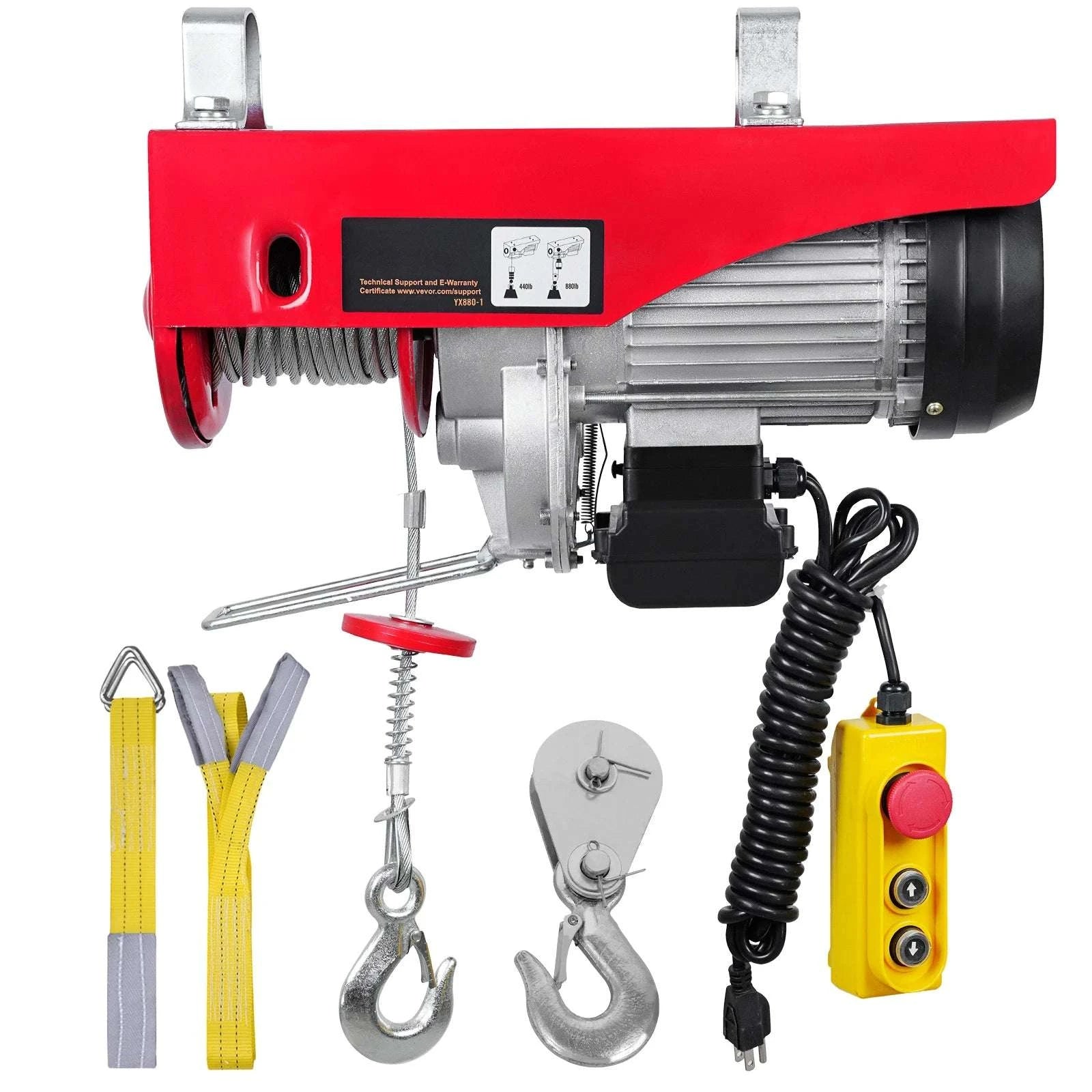 Electric Hoist 200–800kg with Remote Control for Garage Lifting-Wired 600kg / United States
