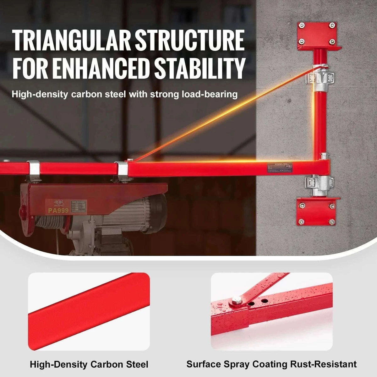 Electric Hoist Support Arm 180° Swivel Steel Lift Frame 600kg-300-600kg / CZECH REPUBLIC