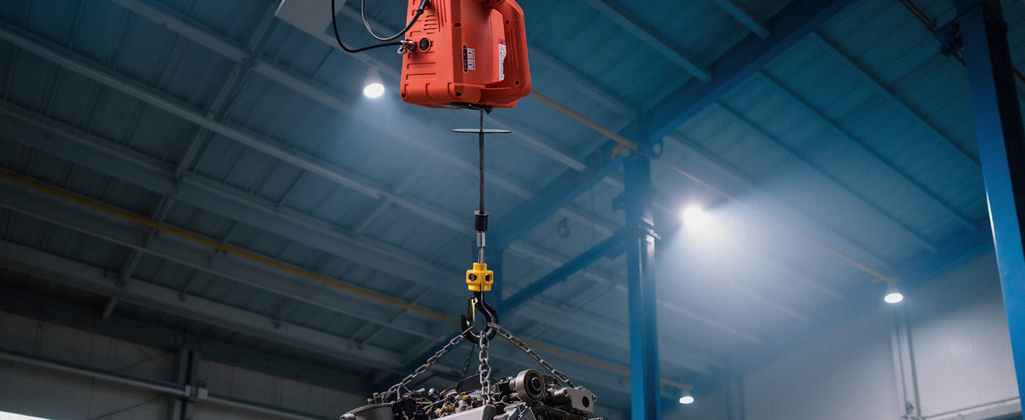 SucceBuy 1550Lbs 3-in-1 Electric Hoist Winch 1500W Portable Power Winch Crane 25 ft Lifting Height for Factory Warehouss Garage