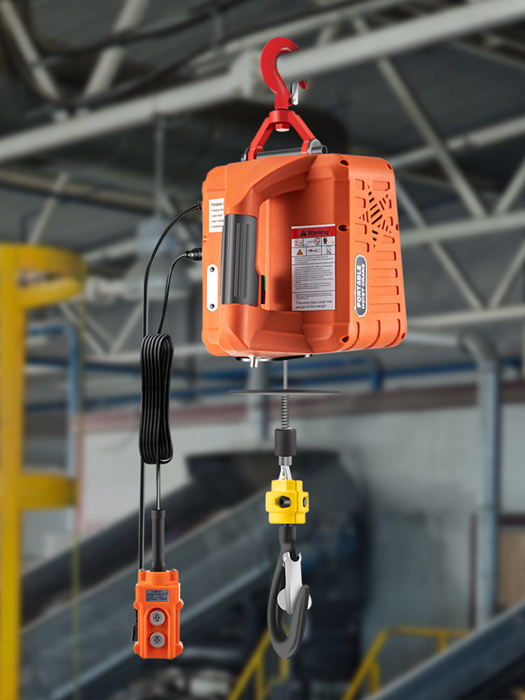 500kg Electric Hoist Winch with Remote Control, 25ft Lift