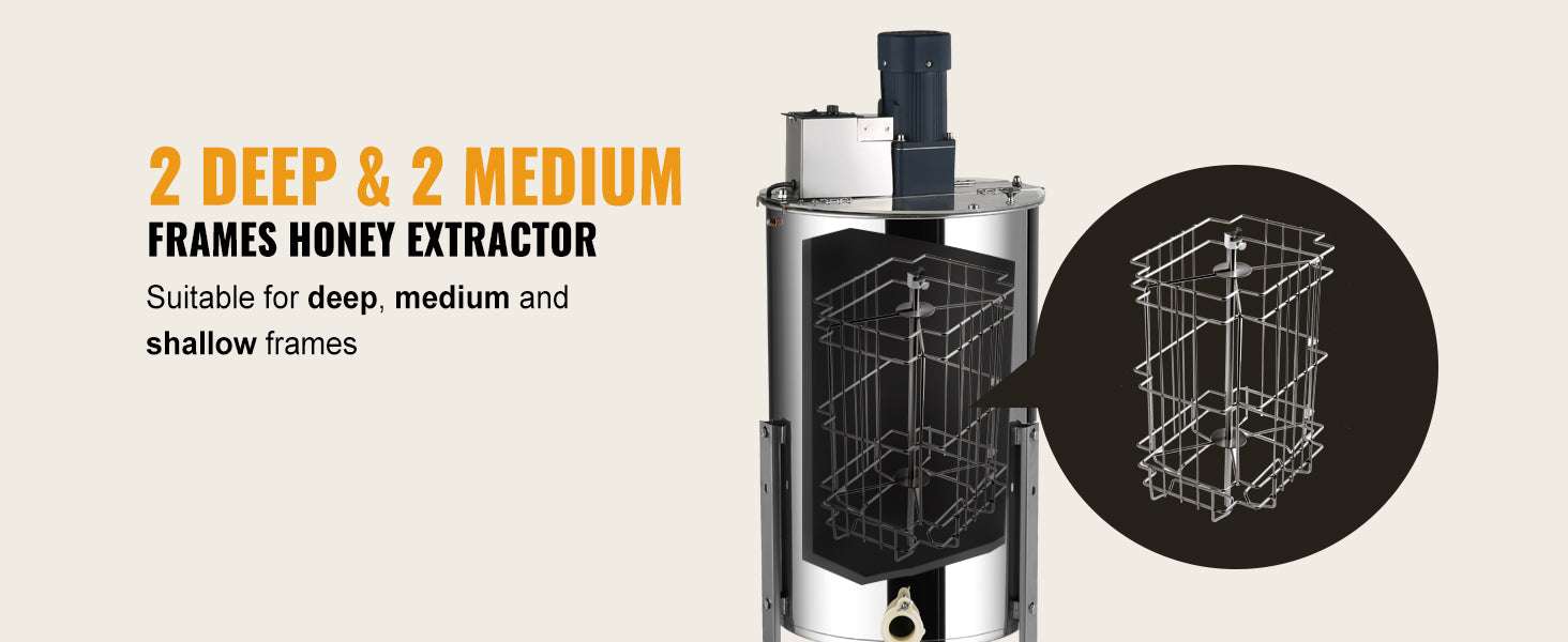 Electric Honey Extractor 2/4 Frame Stainless Steel Beekeeping Spinner-2-4 Frame Electric / GERMANY