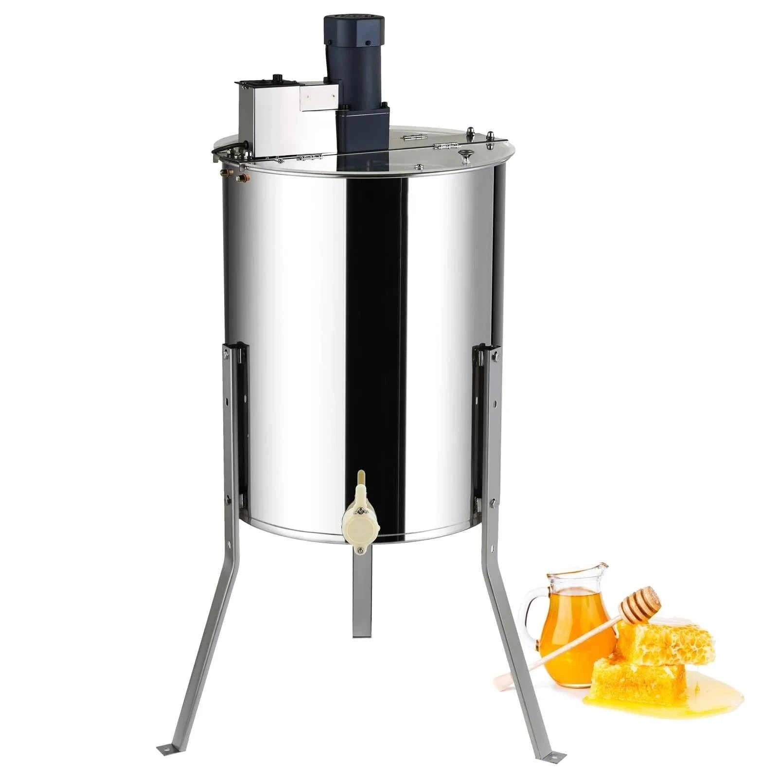 Electric Honey Extractor 4/8 Frames Stainless Steel with Adjustable Stand-18.5in / spain