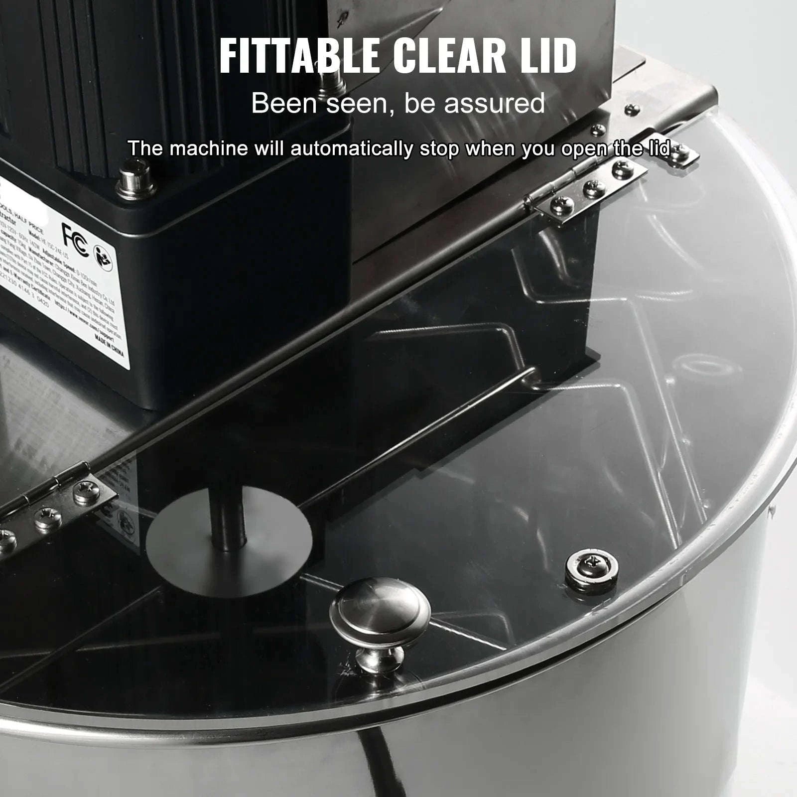 Electric Honey Extractor 4/8 Frames Stainless Steel with Adjustable Stand-18.5in / spain